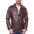 Sason Leather Jacket // Chestnut (S)