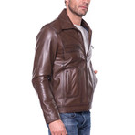 Sason Leather Jacket // Chestnut (S)