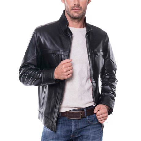 Pelitli Leather Jacket // Black (3XL)