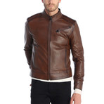 Kosk Leather Jacket // Chestnut (XL)