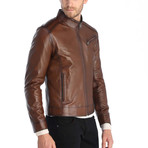 Kosk Leather Jacket // Chestnut (XL)