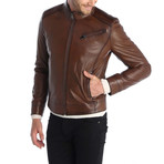 Kosk Leather Jacket // Chestnut (S)