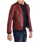 Hizan Leather Jacket // Red (XL)