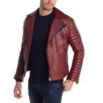 Hizan Leather Jacket // Red (M)