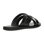 Multi-Strap Criss Cross Leather Slide // Black (Euro: 40)