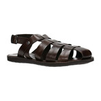 Multi-Strap Sling-Back Sandal // Dark Brown (Euro: 41)