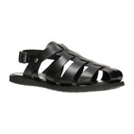 Multi-Strap Sling-Back Sandal // Black (Euro: 43)