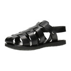 Multi-Strap Sling-Back Sandal // Black (Euro: 43)