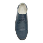 Perforated Mixed Texture Derby Sneaker // Navy (Euro: 40)