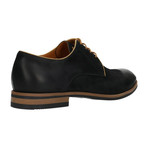 Contrast Piped Plain Toe Lace-Up Derby // Black + Ambergris (Euro: 44)