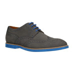 Nubuck Contrast Stiched Wingtip Derby // Gray + Blue (Euro: 43)