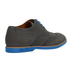 Nubuck Contrast Stiched Wingtip Derby // Gray + Blue (Euro: 43)