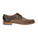 Mixed Texture Perforated Vamp Lace-Up Derby // Brown + Light Brown (Euro: 45)