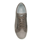 Mixed Texture Zipper Lace-Up Sneaker // Light Gray (Euro: 45)