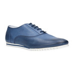 Perforated Vamp Lace-Up Oxford Sneaker // Blue (Euro: 40)