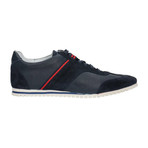 Mixed Texture Contrast Strap Lace-Up Sneaker // Navy (Euro: 41)