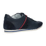 Mixed Texture Contrast Strap Lace-Up Sneaker // Navy (Euro: 41)