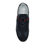 Mixed Texture Contrast Strap Lace-Up Sneaker // Navy (Euro: 41)