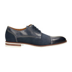 Mixed Texture Contrast Stitched Captoe Derby // Navy (Euro: 42)