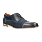 Mixed Texture Contrast Stitched Captoe Derby // Navy (Euro: 42)