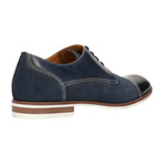 Mixed Texture Contrast Stitched Captoe Derby // Navy (Euro: 42)