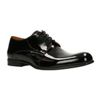 Patent Plain Toe Stitched Quarter Lace-Up Derby // Black (Euro: 41)