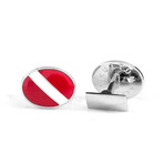 Heraldry Bend Cufflinks // Red + White
