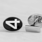 Number 4 Series Cufflinks // Black + White