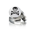 Skull + Bones Cufflinks // White Black