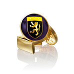 The Crest Cufflinks // Yellow + Purple + Black