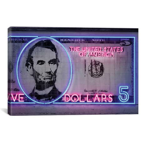 5 Dollars // Octavian Mielu (26"W x 18"H x 0.75"D)