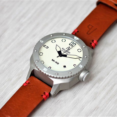 Alessandro Baldieri Magnum M-48 Automatic // AB0061-SSWHD (Black Leather Strap)