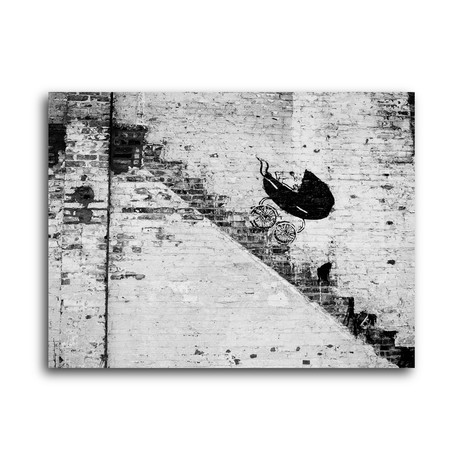 Stroller On Stairs (14"W x 11"H)