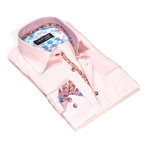 Textured Button-Up Floral Trim // Pink (S)