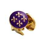 Fleur De Lys Gold Cufflinks // Palatine Purple