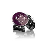 Fleur De Lys Silver Cufflinks // Palatine Purple