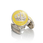 Skultuna Crown Silver Cufflinks // Swedish Yellow
