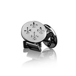 Fleur De Lys Silver Cufflinks // Ivory White