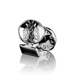 Napoleon Bee Silver Cufflinks // Glossy Silver