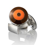 The Bomber V.2 Cufflinks // Brown + Orange