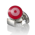 The Bomber Cufflinks // Red + Pink