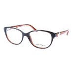 Thin Rim Rounded Trapezoid Frame // Black + Brown