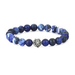 Leo Zenith Beaded Bracelet // Silver + Sodalite (Small)