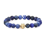 Leo Zenith Beaded Bracelet // Gold + Sodalite (Small)