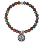 Eagle Charm Beaded Bracelet // Green Chrysocolla (Small)