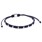 9 Ball Macrame Bracelet // Navy
