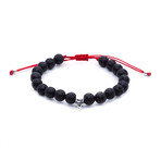 Skull Macrame Bracelet // Lava