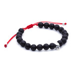 Skull Macrame Bracelet // Lava