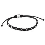 9 Ball Macrame Bracelet // Black