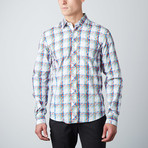 Layered Windowpane Button-Up Shirt // Multi (3XL)